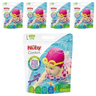 Nuby 游泳褲型尿布 女童, L, 15片