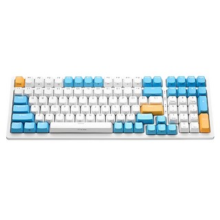 irocks 艾芮克 無線機械鍵盤 原廠保固, IRK86R, 茶軸, 蘇打布丁 白色 + 藍色 + 橘色, 1個