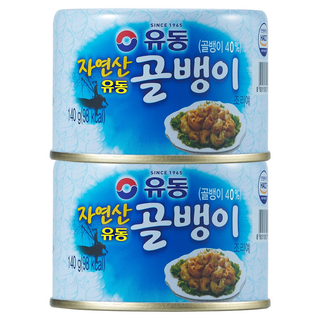 유동 자연산 골뱅이 통조림, 140g, 2개