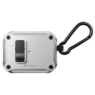 SwitchEasy 魚骨牌 Rugged Shield 耳機保護殼 Airpods Pro 1&2, 銀霧灰, 1個, 單一商品