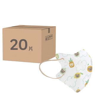 CS 凱馺國際 兒童3D立體醫用口罩 未滅菌 XS, 20片, 1包, 橘子小熊