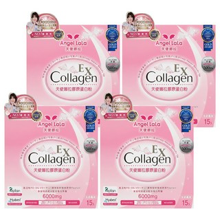 Angel LaLa 天使娜拉 膠原蛋白胜肽粉 牛奶風味, 8g, 15包, 4盒