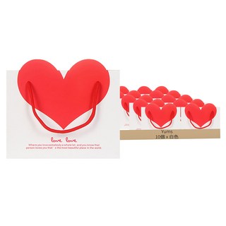 Yums 愛心包裝禮品提袋, 10個, 白色