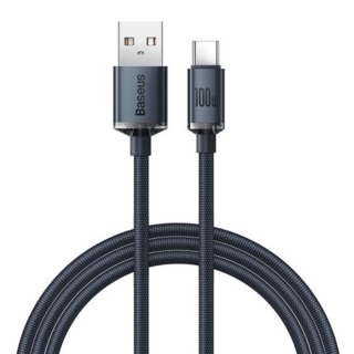 Baseus 倍思 晶耀系列 Type-C快充數據線 100W, 2m, 黑色, 1條