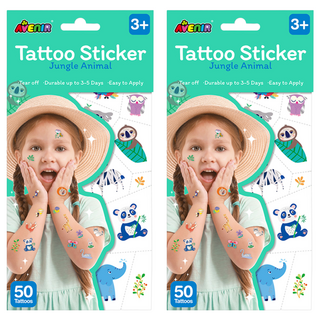 AVEnIR 童趣紋身貼紙, 2個, 叢林動物