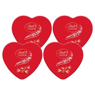 Lindt 瑞士蓮 LINDOR Lindor 愛心鐵盒巧克力 8入, 100g, 4個