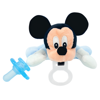 nookums 迪士尼系列 寶寶可愛造型安撫奶嘴玩偶 附贈仿母乳實感型奶嘴 多功能矽膠套環 不易掉毛, 1歲以上, 米奇, 1個