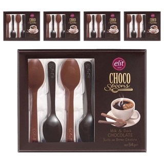 elit 伊莉特 牛奶&黑湯匙巧克力, 54g, 5個