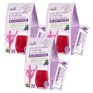 Vilson 米森 纖女搖搖系列 花青素黑醋栗 10包 (高纖奇亞籽、無添加、促進腸道蠕動), 80g, 3盒