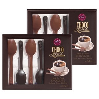 elit 伊莉特 牛奶&黑湯匙巧克力, 54g, 2個