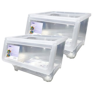 KEYWAY 貝里斯取式收納箱 780g 20L, 透明色, 2個