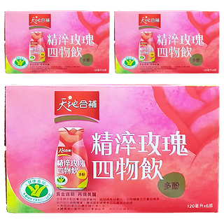 天地合補 精淬玫瑰四物飲 生理期後保養 調整體質 6瓶, 120ml, 3盒