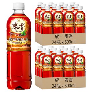 統一 麥香 阿薩姆紅茶, 600ml, 48瓶
