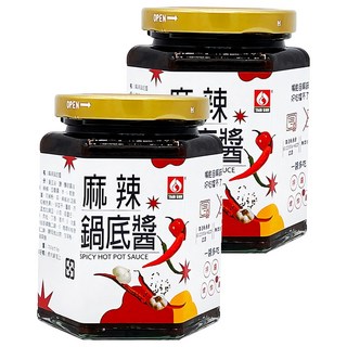 台塑餐飲 麻辣鍋底醬 新鮮辣椒慢火熬製 無防腐劑 一醬多吃, 280g, 2罐