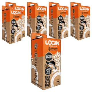 LOGIN 洛格 犬用生物降解拾便袋, 藍色, 8捲, 6盒