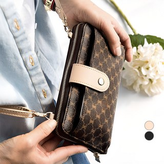 CCREANG 女款多層長夾側背包 W741, 米色、黑色