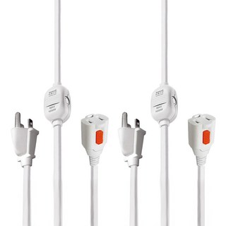 SANLUX 台灣三洋 3PIN防脫落中繼線 延長用電源線組, 1m, 白色, 2條