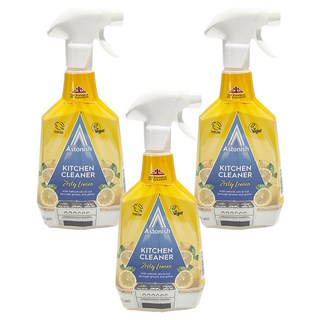 Astonish 速效廚房去汙清潔劑 清新檸檬香 天然精油配方 有效去除油脂和污垢, 750ml, 3瓶