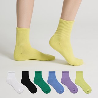 STUDIO SOCKSTOP 女性運動氣墊中筒襪6雙組