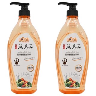 SOAPBERRY 古寶無患子 蔬果碗盤洗潔液, 植物性泡沫，溫和不傷手，有效去除蔬果上的農藥殘留，不含漂白劑和螢光劑, 1kg, 2瓶