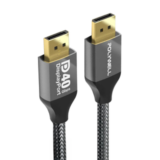 POLYWELL 寶利威爾 DP40 16K鋁合金編織線 8K60 4K240 PW15-W46-K110, 1m, 1條