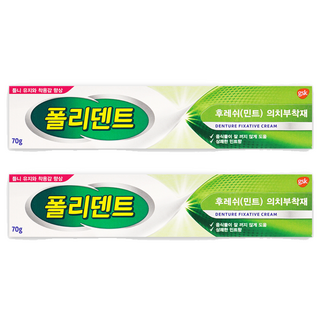 폴리덴트 후레쉬 민트 의치 부착재 70g, 1개입, 2개