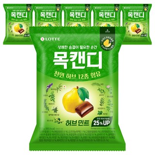 롯데웰푸드 목캔디 허브민트, 217g, 6개