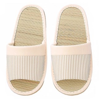 TAY SONG 太松 線條室內蓆拖鞋 台灣製, 26, 米色, 1雙