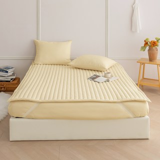 바자르 마카롱 사계절 고정밴딩 침대패드, 베이지