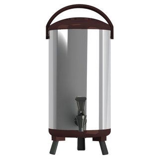 WORTH IT 渥思 日式不鏽鋼保溫茶桶 台灣SGS檢驗合格 304不鏽鋼材質, 可可棕, 12L, 1個