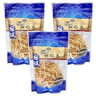 極饌 炭烤魷魚絲, 蚵仔寮新鮮現撈魷魚製作, 全家大小休閒食品, 120g, 3包