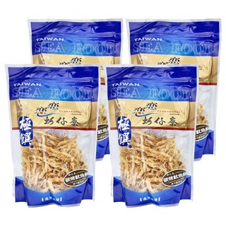 極饌 炭烤魷魚絲, 蚵仔寮新鮮現撈魷魚製作, 全家大小休閒食品, 120g, 4包