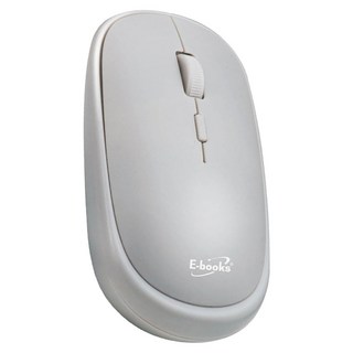 E-books M61 無印風超靜音無線滑鼠 2.4G無線技術 800/1200/1600 DPI 三段切換 10米無線接收距離, E-PCG235, 灰色