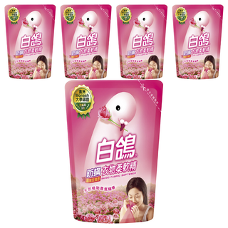 白鴿 防蟎衣物柔軟精 補充包, 防蟎抗菌率高達99% 天然植物香氛精華, 1.8kg, 5包
