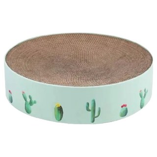 MIAOFAIRY 喵仙兒 圓形貓抓盆, 1個, 綠色仙人掌