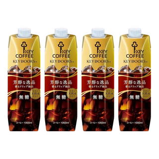 KEY COFFEE 無糖咖啡飲, 1L, 4瓶, 4瓶