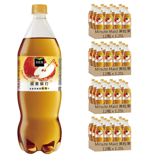 Minute Maid 美粒果 零加糖蘋果蘇打, 1.25L, 48瓶