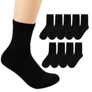 BASE ALPHA ESSENTIALS 柔軟聚酯纖維素色中筒襪10雙組