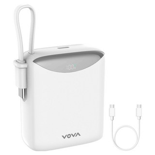 보바 고속충전 일체형 미니 보조배터리 10000mAh 22.5W, VA-114, 화이트