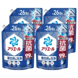ARIEL 日本原裝進口 超濃縮抗菌抗臭去漬洗衣精 補充包 藍色, 4個, 625g