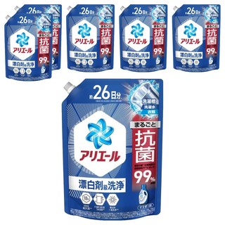 ARIEL 日本原裝進口 超濃縮抗菌抗臭去漬洗衣精 補充包 藍色, 6個, 625g