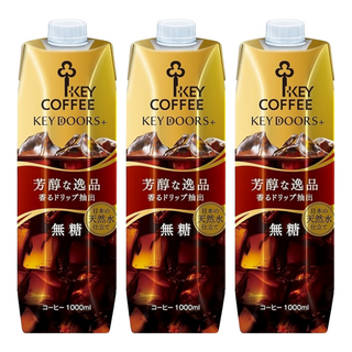 KEY COFFEE 無糖咖啡飲, 1L, 3瓶, 3瓶