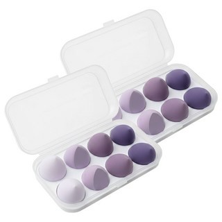 小麥購物 雞蛋盒美妝蛋 16入 紫色系 乾濕兩用 親膚柔軟, 2盒