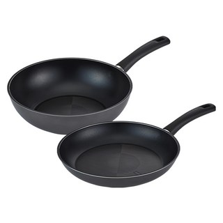 HAPPYCALL Mond系列 鑽石IH不沾鍋兩件組, 24 公分平底鍋 + 24 公分深炒鍋, 藍黑色, 1組