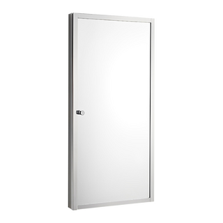 好物良品 單開門角落空間收納鏡櫃 左開門 不鏽鋼浴室鏡櫃, 不鏽鋼色, 1個