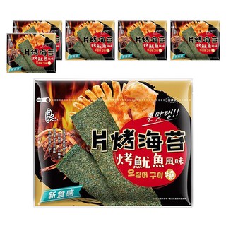 良澔 片烤海苔 魷魚風味, 甜辣風味 厚切爽脆, 32g, 6包