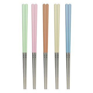 輕漾316六角雙節筷5件組 070023 MY-H07002 24cm, 5雙筷子, 繽紛色, 1組