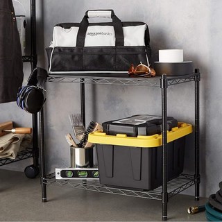 dayneeds 日需百備 輕型波浪架 鐵力士架/收納層架/鞋架/展示架/層架/鐵架 三色可選, 黑色, 2層