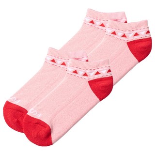 FOOTER 經典圖騰運動氣墊船型除臭襪 適用腳長16~19cm 2雙 粉色, M