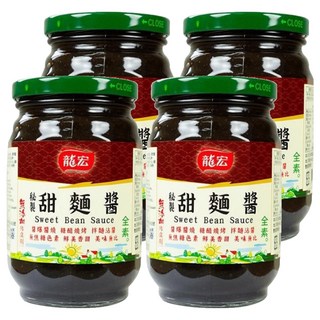 龍宏 秘製甜麵醬, 無添加防腐劑 無焦糖色素, 醬爆醬燒糖醋燒烤拌麵適用, 450g, 4罐